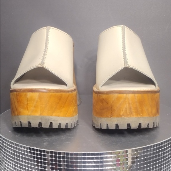 Hey Girl Cream Platform Mules size 9 pre owned Exellent condition - Picture 8 of 13